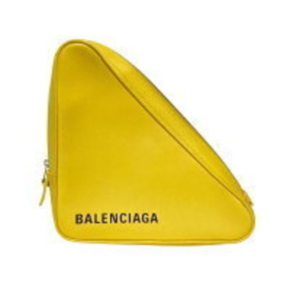 BALENCIAGA Triangle Clutch Bag Pouch Yellow BALENCIAGA - Picture 1 of 7